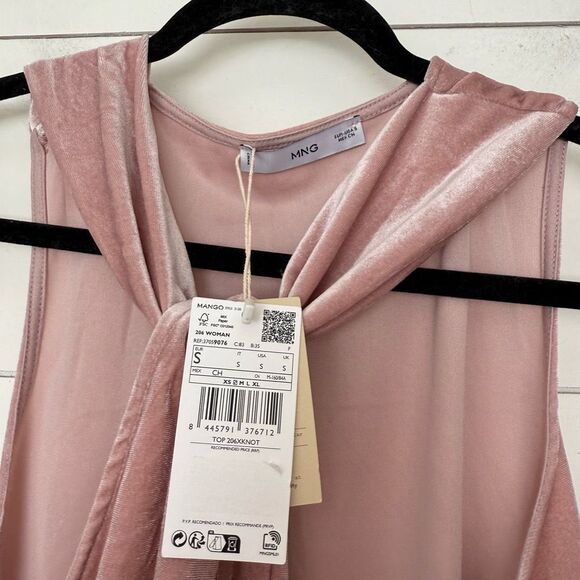 Mango Women’s Small Pink Velvet Tank Top New - Picture 2 of 5